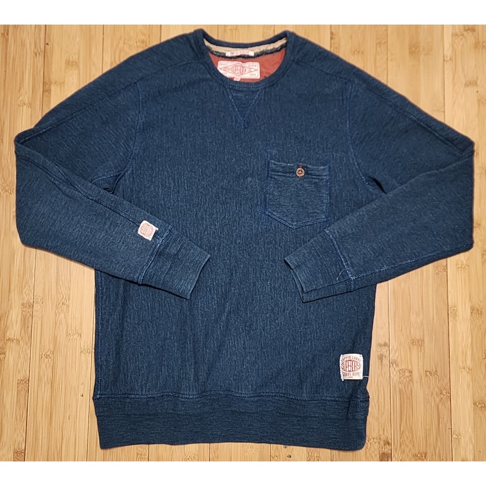 Superdry Japan Copper Label Sweatshirt Mens Medium Navy Blue Embroidered Logo